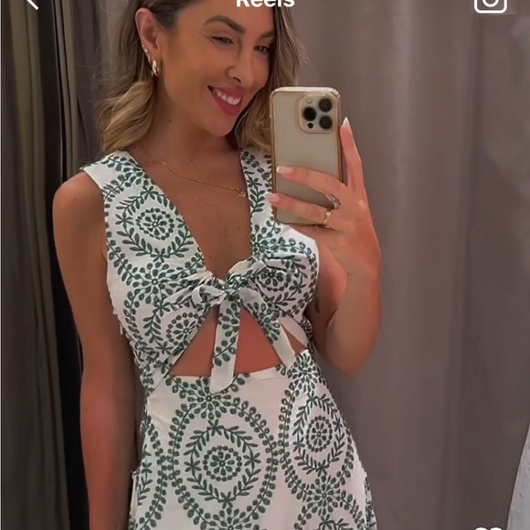 ZARA PERFORATED KNOTTED EMBROIDERED DRESS - Picture 2 of 11